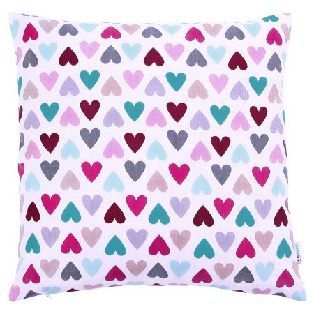 Poszewka na poduszkę w SERCA SERDUSZKA kolorowa ozdobna