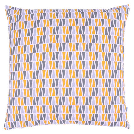 Poszewka na poduszkę w szare i żółte (musztardowe) trójkąty retro vintage