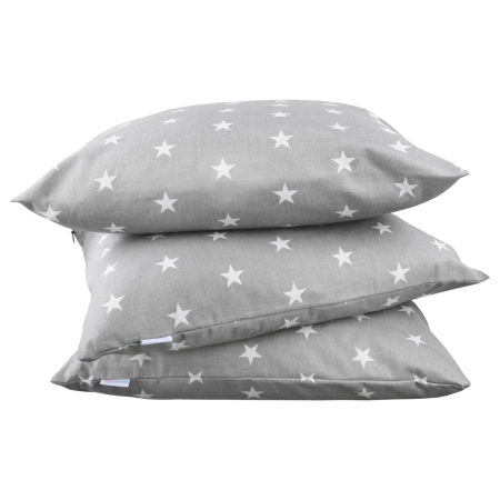 Szara poszewka na poduszkę dekoracyjna w białe gwiazdki 2,2 cm
