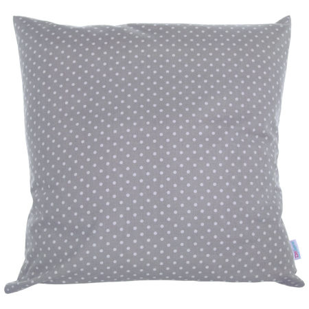 Poszewka dekoracyjna szara na poduszkę w białe kropki, groszki 4 mm