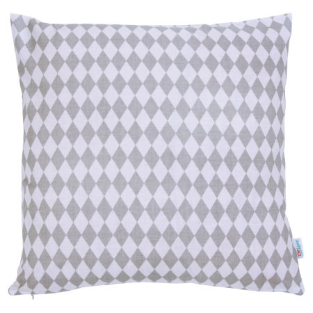 Poszewka na dekoracyjną poduszkę w romby biało-szara