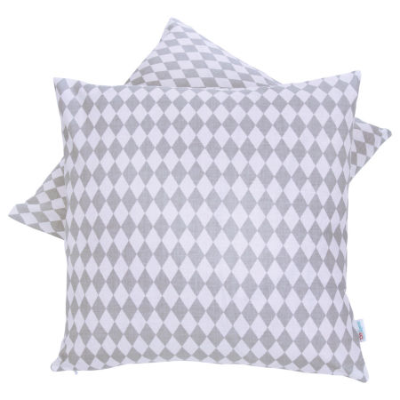 Poszewka na dekoracyjną poduszkę w romby biało-szara