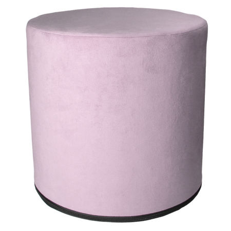 Różowy puf welurowy pudrowy róż miękki modny stylowy glamour