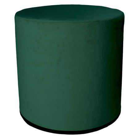 Zielony puf welurowy elegancki klasyczny butelkowa leśna zieleń