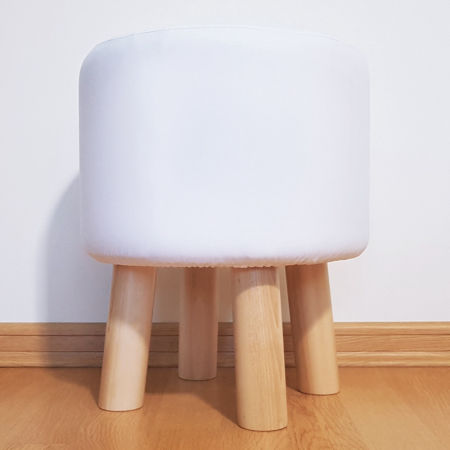 Ozdobny, loftowy, żółto-biały puf do siedzenia MAROKAŃSKA KONICZYNA