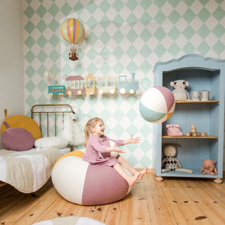 Tapeta w miętowe romby