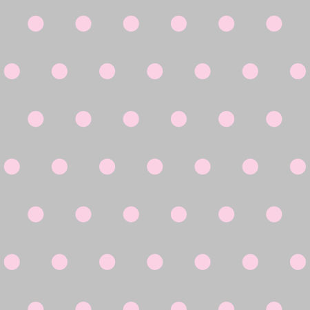 Tapeta szara w różowe grochy, groszki, kropki 5 cm