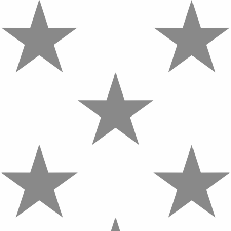 Biała tapeta w szare GWIAZDY duże 33 cm