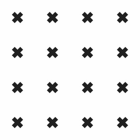 Nowoczesna tapeta biała w czarne x KRZYŻYKI (wersja biało-czarna)