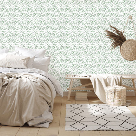 Tapeta na ścianę żniwa zboże żyto natura biało-zielona