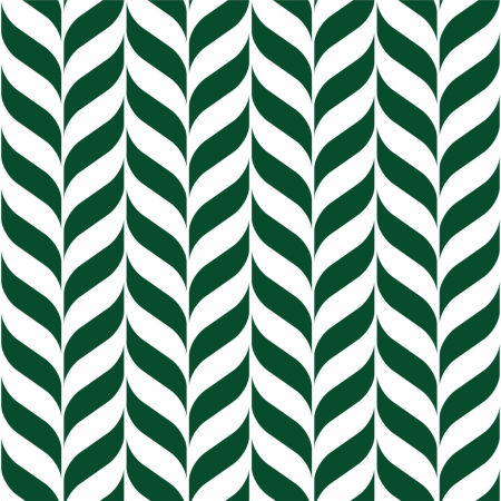 Tapeta jodełka zielona, wzór białe i szmaragdowe listki w skandynawskim stylu