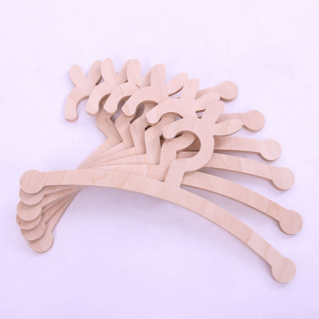 Ozdobne wieszaczki dziecięce z drewna KRÓLIK, 3 szt.