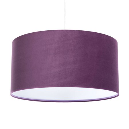 Fioletowo-biała lampa wisząca welurowa, abażur z tkaniny w stylu Dopamine Decor - MULTIKOLOR