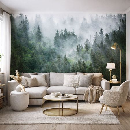 Fototapeta las we mgle do sypialni