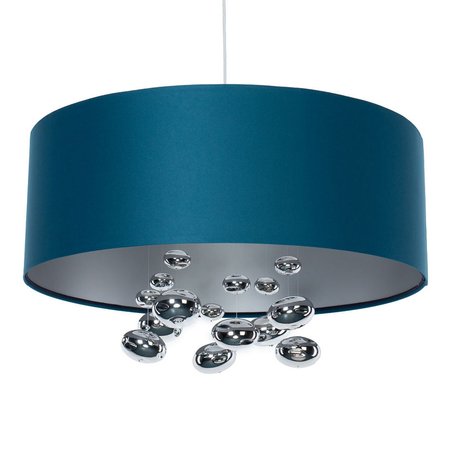 Granatowo-srebrna lampa wisząca, nowoczesna elegancja w stylu glamour, do salonu i biura - BUBBLE
