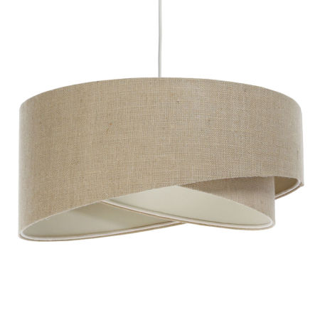 Jutowa lampa wisząca w stylu BOHO, beżowe asymetryczne abażury z naturalnej juty