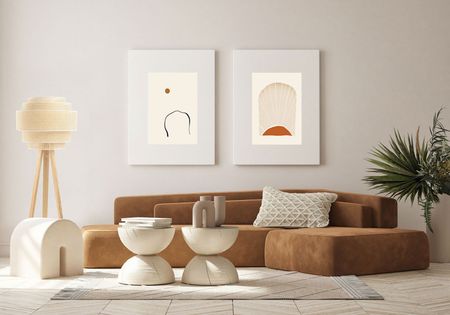 Kremowa, EKO lampa podłogowa z fantazyjnym abażurem z włókien palmy rotangowej na trójnogu, ROTANG