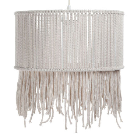 Kremowa lampa ze sznurka, ręcznie pleciona handmad, w stylu boho - DOVE