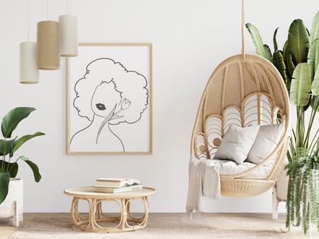 Kremowa lniana lampa wisząca tuba w stylu BOHO do sypialni i kuchni nad stół