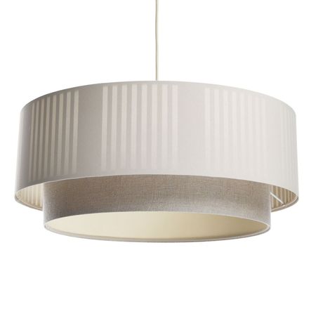 Kremowo-beżowa lampa sypialniana podwójny abażur boho do wnętrz - LAMI LINE