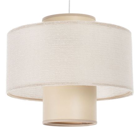Kremowo-beżowa lampa wisząca z materiału, piękna lampa do sypialni i salonu, styl boho - TWIN