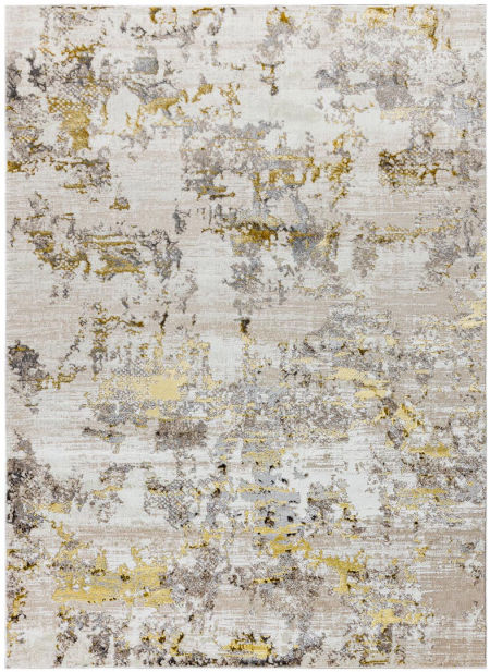 Kremowy dywan abstrakcyjny ze złotym połyskiem, elegancki dywan glamour do salonu - BLISS