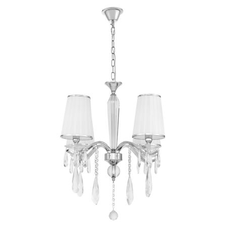Kryształowy żyrandol ALESSIA W4 biały, na łańcuchu, chromowany klasyczny