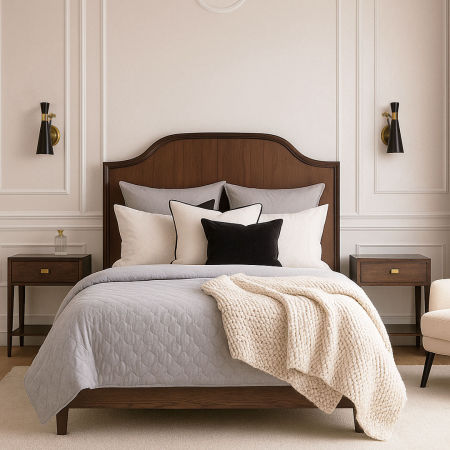 Lampa ścienna czarno-mosiężna z wyłącznikiem, kinkiet na wysięgniku do sypialni - SENA W2