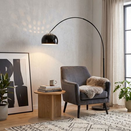 Lampa stojąca podłogowa AZURRO CZARNA, metalowa, granitowa