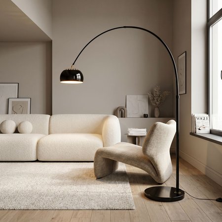 Lampa stojąca podłogowa AZURRO CZARNA, metalowa, granitowa