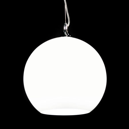 Szklana biała kula, lampa wisząca MOLTON skandynawska, zwis