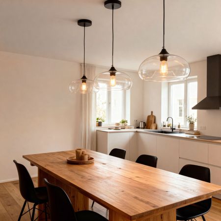 Lampa wisząca szklana okrągła owalna BROSSO PRZEZROCZYSTA designerska