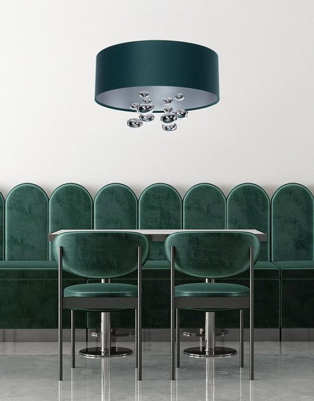 Lampa wisząca zielona butelkowa glamour, do salonu, jadalni, nad stół, sypialni i holu - BUBBLE