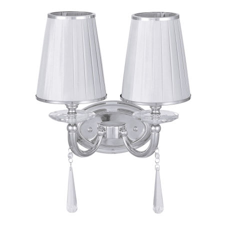Metalowa lampa ścienna chromowana srebrna FABIONE W2 podwójny kinkiet