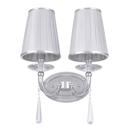 Metalowa lampa ścienna chromowana srebrna FABIONE W2 podwójny kinkiet
