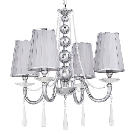 Metalowy żyrandol kryształowy FABIONE W4 chromowany klasyczny srebrny