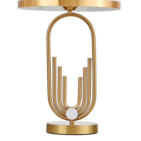 Mosiężna lampa nocna, biały abażur, glamour, art deco, vintage retro styl nowojorski - ZANETTI