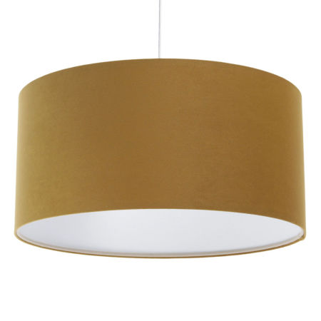 Musztardowa lampa wisząca z aksamitu do nowoczesnych i klasycznych wnętrz - DUNJA