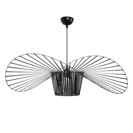 Nowoczesna lampa wisząca czarna ażurowa kapelusz loft designerska - FIONA