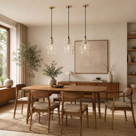 Nowoczesna lampa wisząca, przezroczysty szklany klosz, złota w stylu glamour - MORO 1B