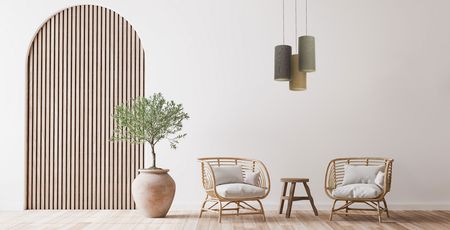 Oliwkowa lampa wisząca BOHO z lnianym abażurem tuba, nad stół i wyspę kuchenną