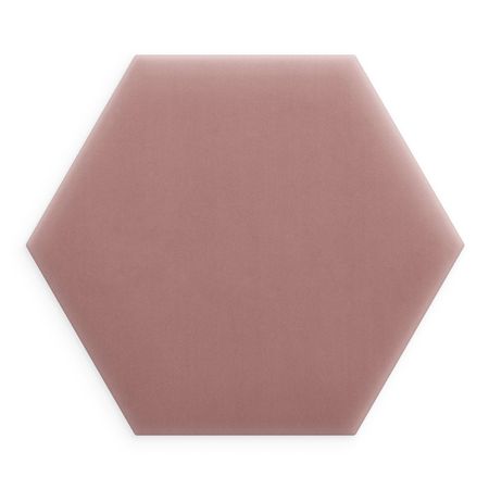 Panel ścienny tapicerowany heksagon brudny róż velvet - miękki dekoracyjny plaster miodu