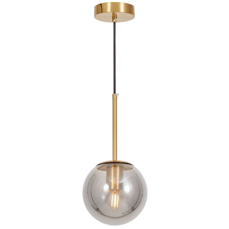 Pionowy zwis, pojedyncza lampa wisząca mosiężna, dymiona szklana kula - ZODIAK D15