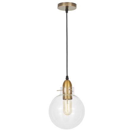 Przezroczysta lampa wisząca, loftowa z mosiężnymi akcentami CALVI