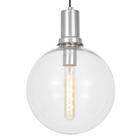 Przezroczysto-chromowana lampa wisząca kula, designerska DORITO