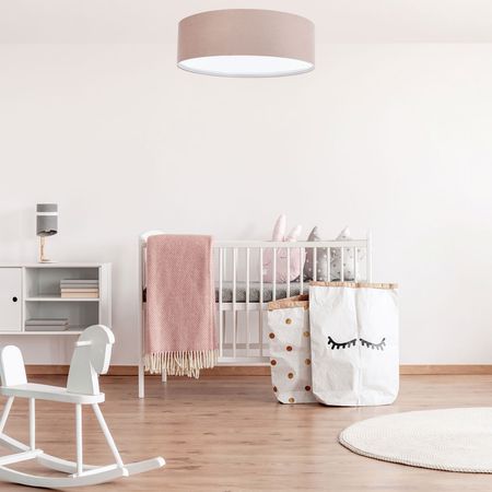 Pudrowo różowa lampa sufitowa, różowy plafon z blendą - JASMINE BEBE
