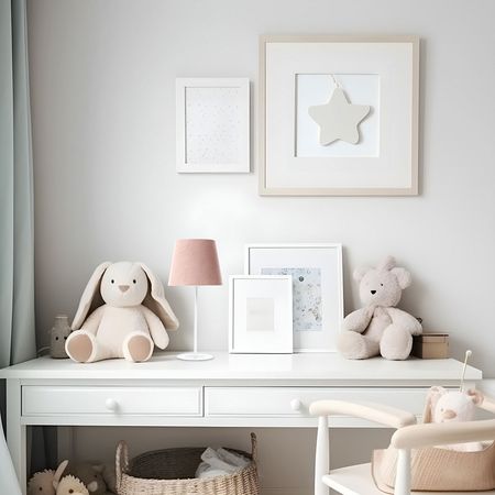 Pudrowo różowa lampka na biurko dla dziewczynki, różowa lampa nocna - JASMINE BEBE