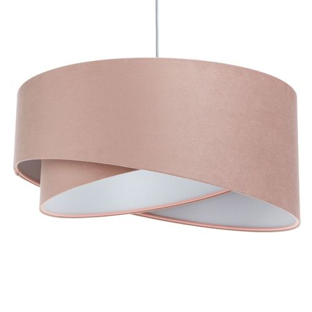 Różowa lampa sufitowa, pudrowy róż, welurowy asymetryczny abażur, dla dziewczynki - JASMINE BEBE