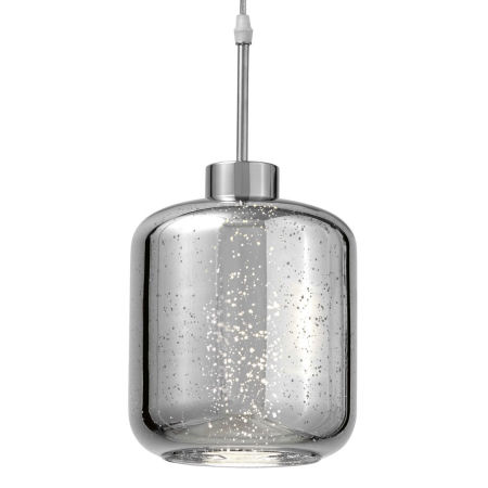 Srebrna lampa wisząca zwis ALACOSMO chromowana szklana nowoczesna