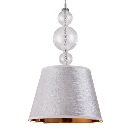 Srebrna, nowoczesna lampa wisząca z abażurem ze złotym wnętrzem MURANEO